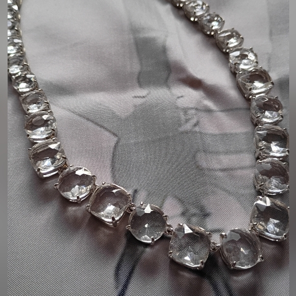 Charter Club Crystal Rhinestone Silver Tone statement Necklace Runway - Picture 5 of 10